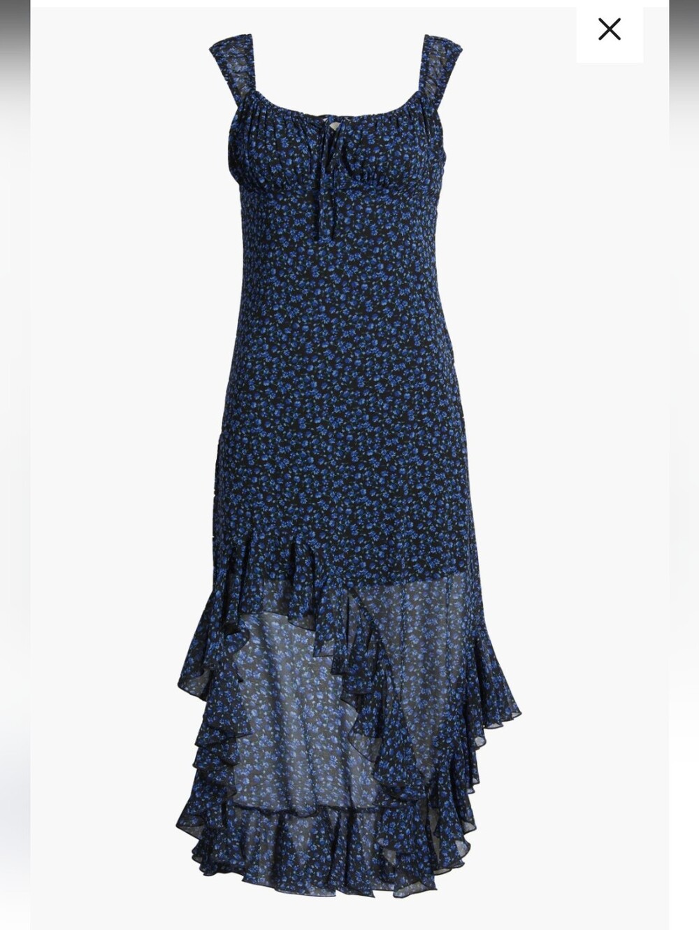 B.P. | Blue Floral Ruffled High-Low - Picture 4 of 6